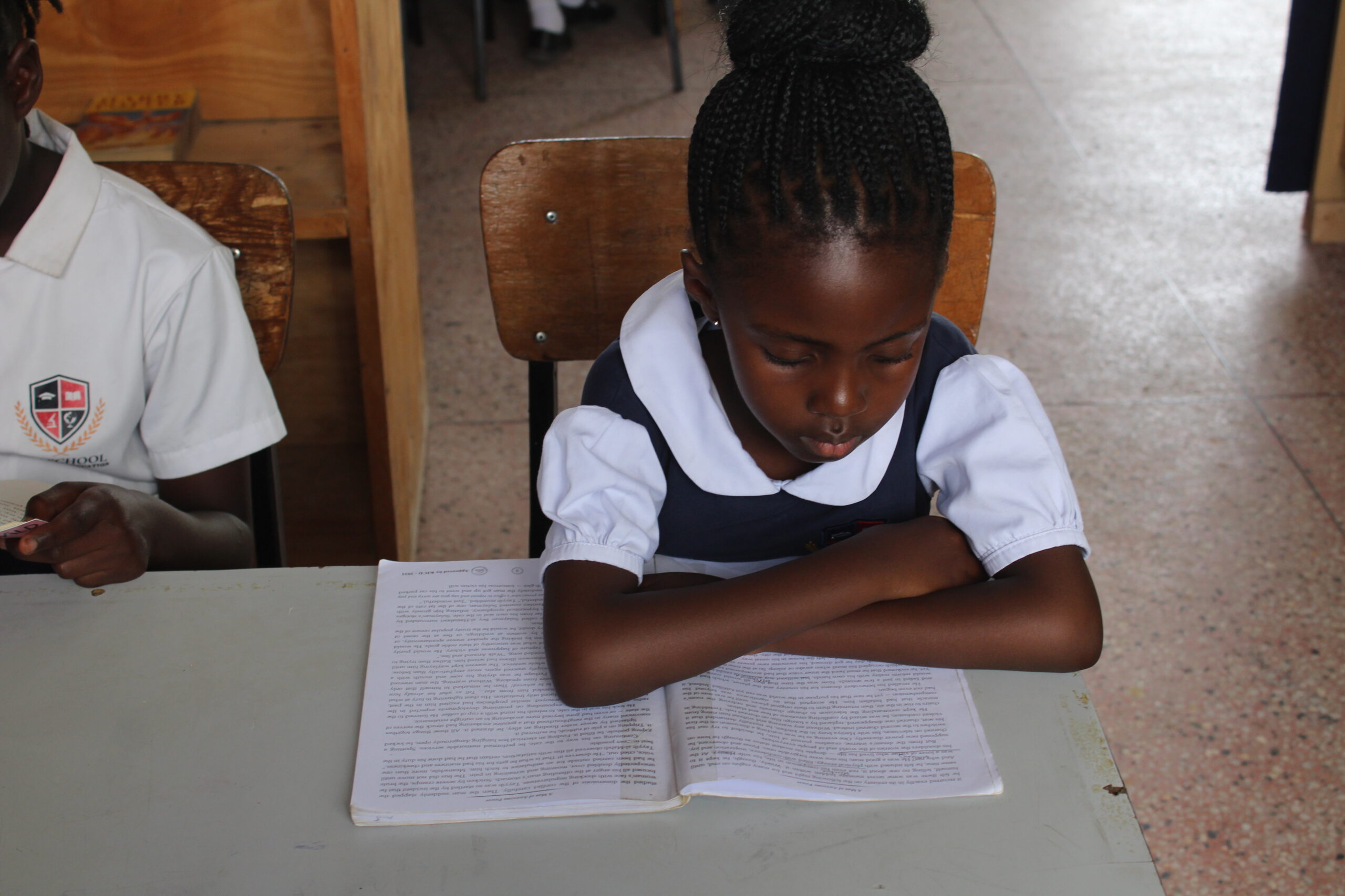student reading
